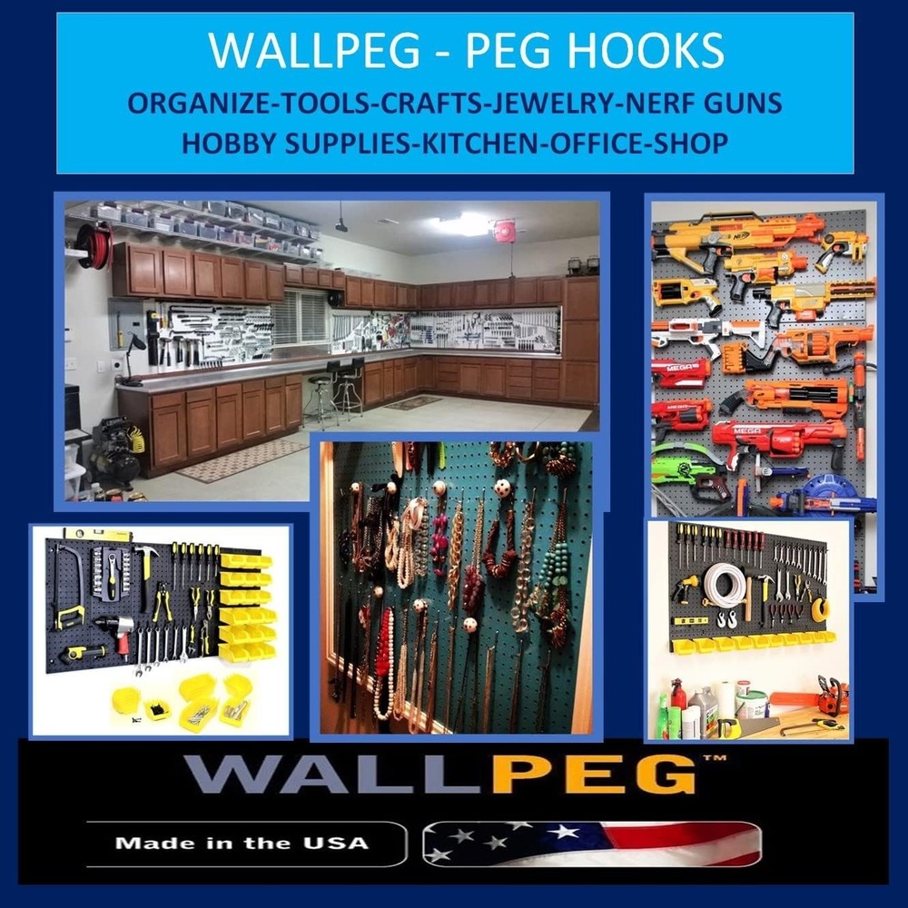 Effortless Installation 100-Pc Black Pegboard Hook Set with FlexLock Design