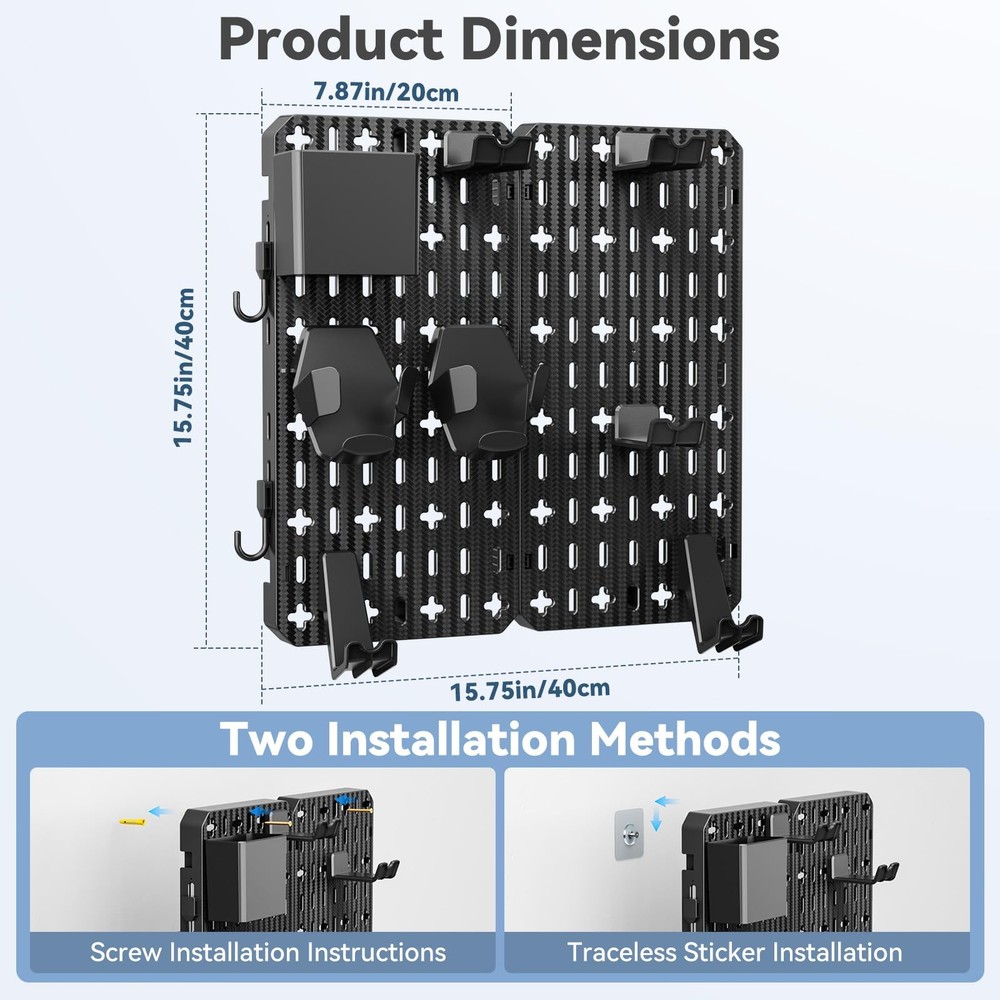 Keyboard and Mouse Display Stand Holder, Wall Mount Office Organization Pegbo...
