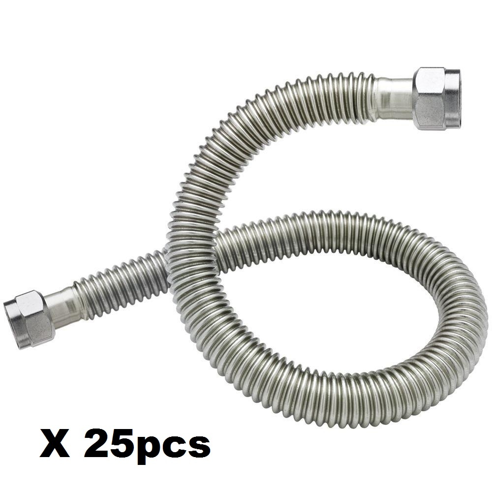 Plumbing Lot 25pcs Corrugated SS Water Heater Connector/Lines 3/4"FIPX3/4" X 18"