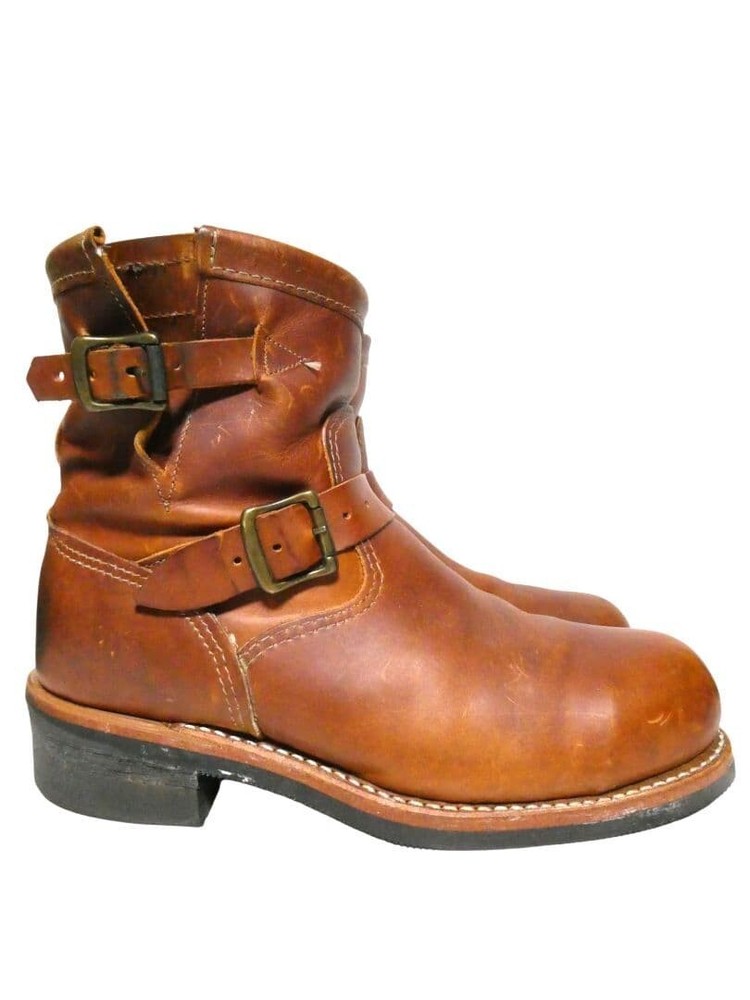 Chippewa Boots 91065 Leather Brown Short Engineer Boots Size 9E