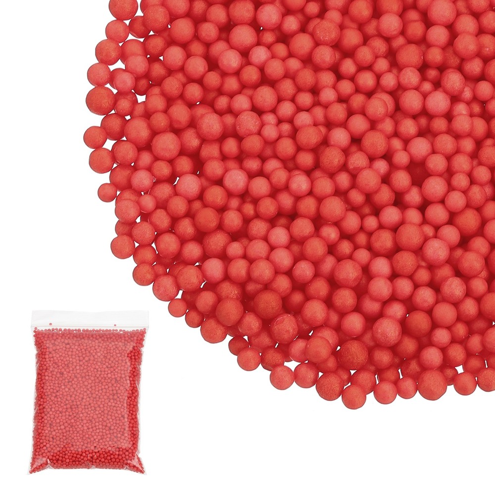 Foam Beads 2-3mm Mini Small Balls Polystyrene Beads Red