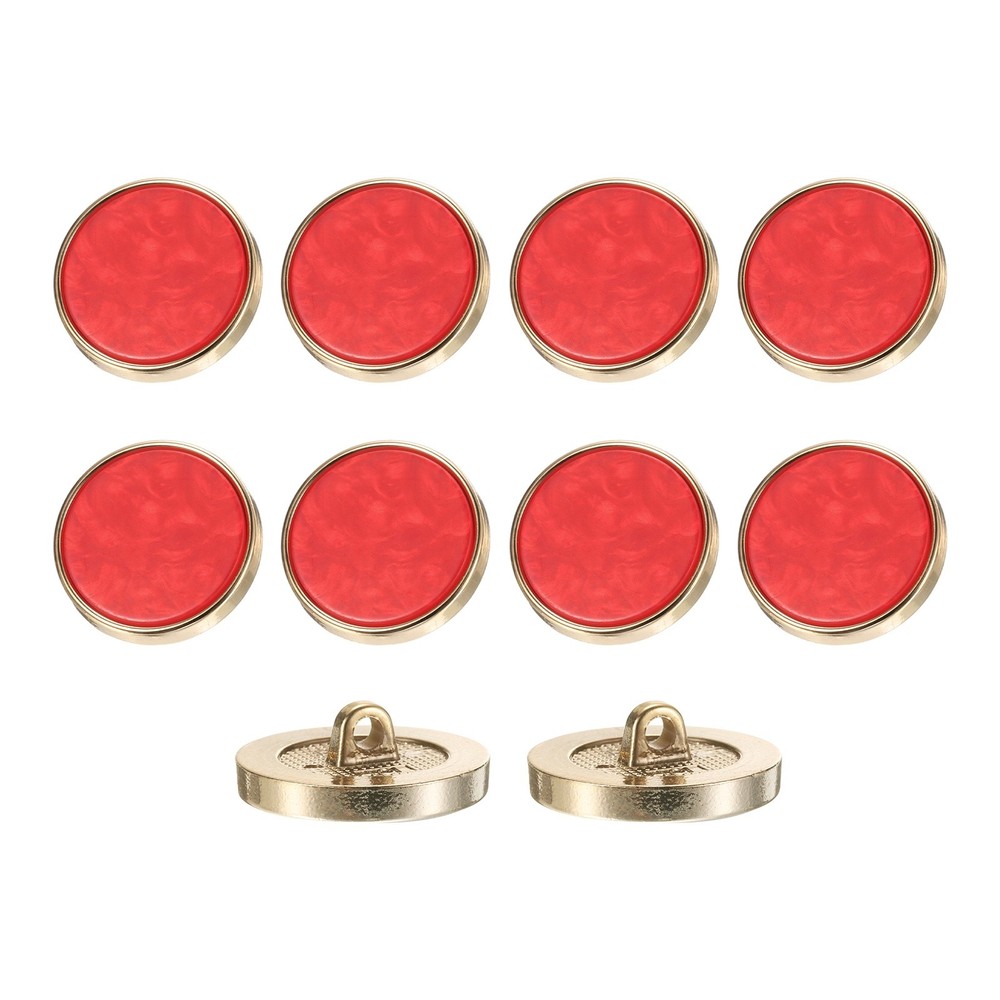 10Pcs Round Button, 25mm/1" Resin Decorative Pattern Button, Red