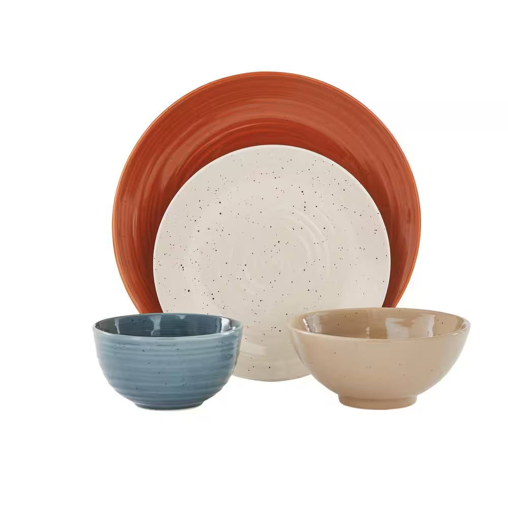 Siterra Painter'S Palette 16-Piece Stoneware Dinnerware Set