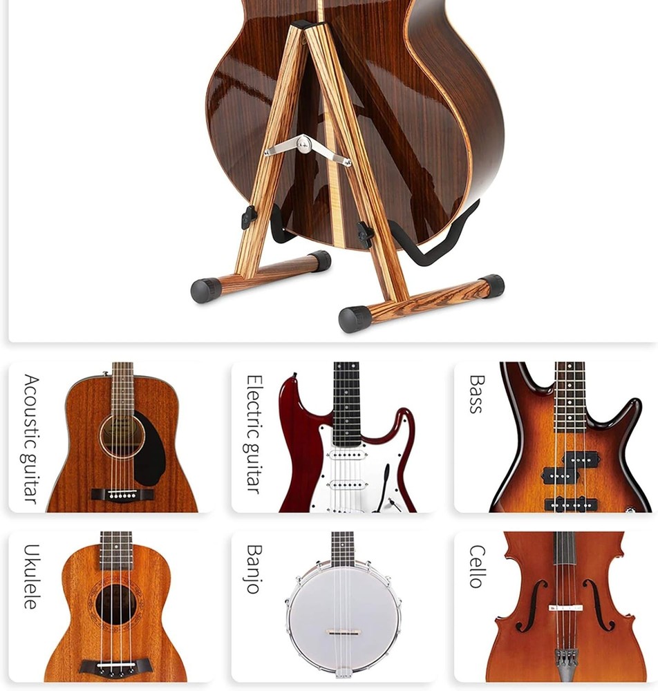Adjustable A-Frame Guitar Stand for Multiple Instruments