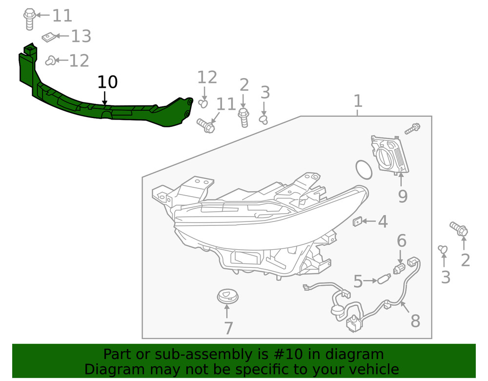 Genuine Mazda Headlight Bracket BCKA-50-160A