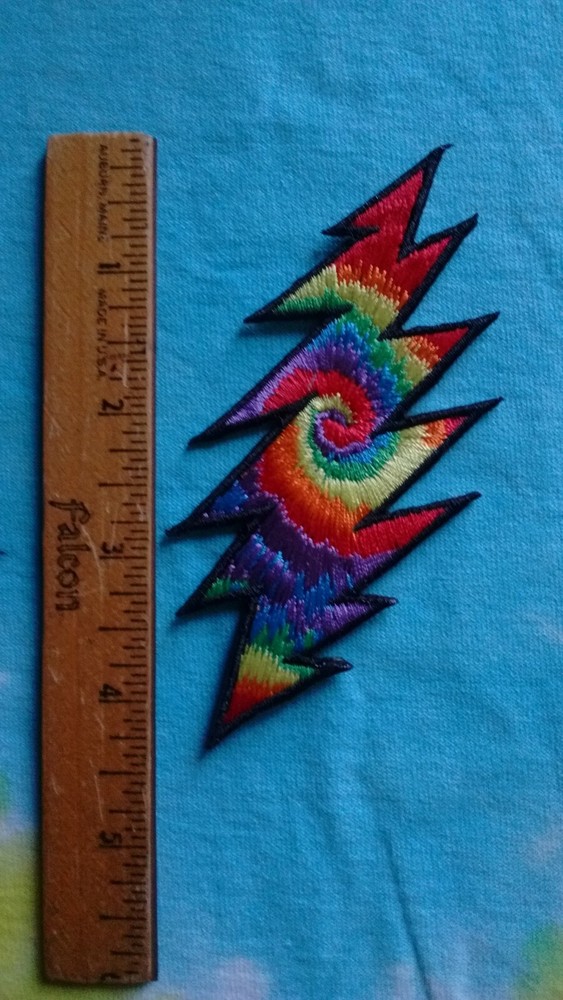 Grateful Dead Rainbow Lightning Bolt 4.5 x 2.25 Inch Iron On Patch