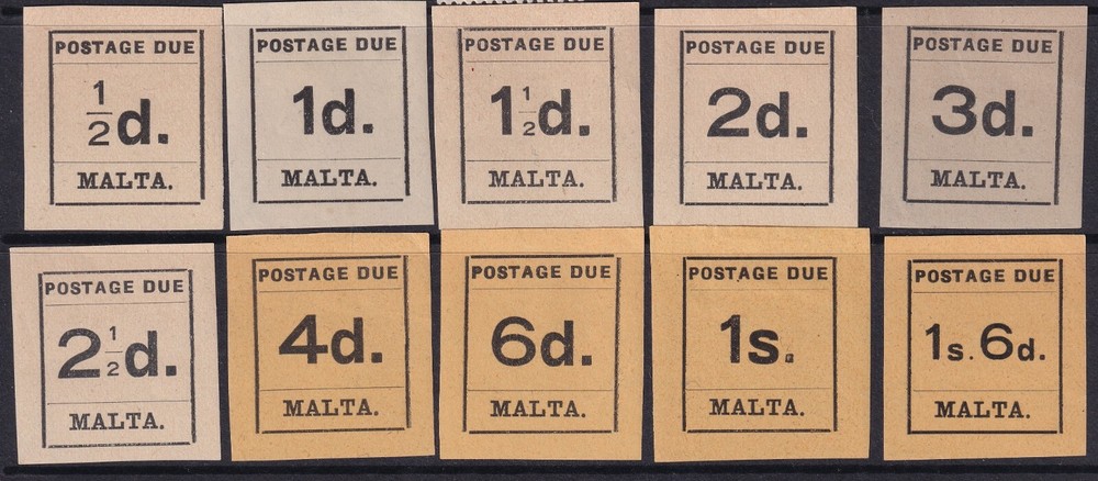 MALTA SGD1/10 1925 TYPESET POSTAGE DUE SET - MNH &  MTD MINT