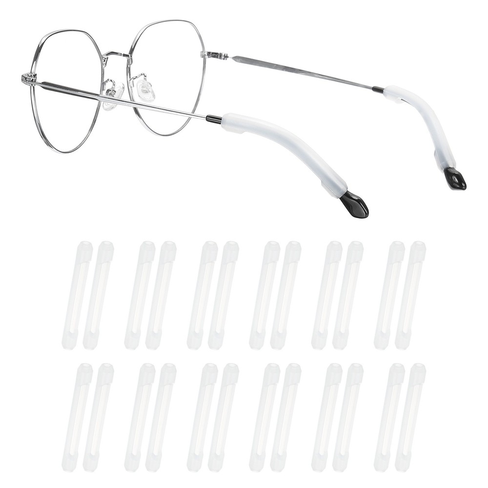 Eyeglasses Temple Tips Sleeve Retainer, 12 Pair Retainer, Clear