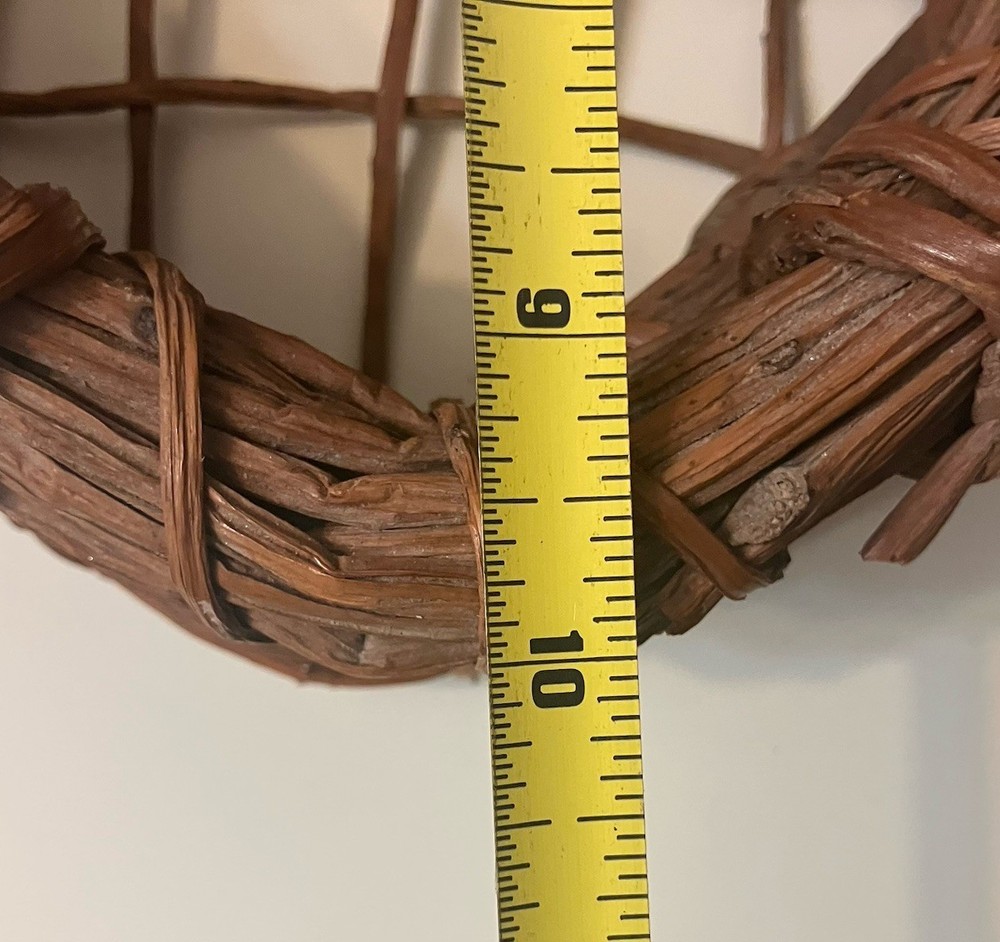 Rustic Heart Grapevine Wall Basket 10” Farmhouse Decor