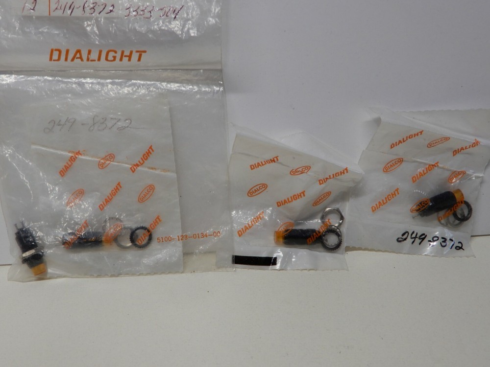 Dialight Panel Mount Orange Indicators Threaded Mount Qty 4 249-8372-3333-504