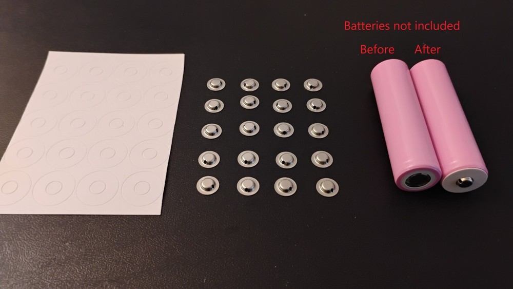 25 Flat Top to Button Top Conversion Kit for 18x50 batteries.