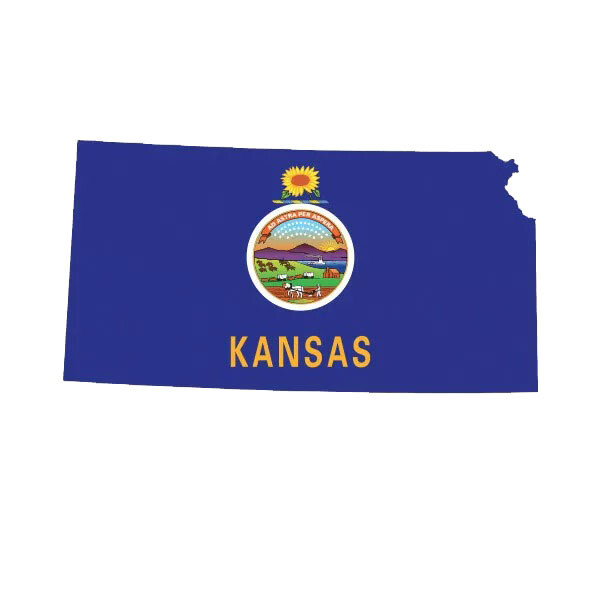 Kansas State Shaped Flag Sticker Decal