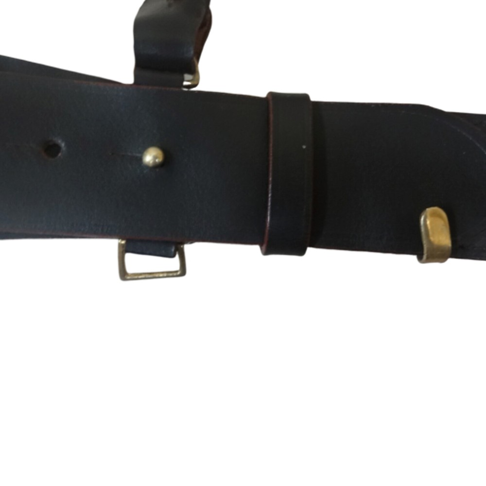 Sam Browne Belt with Shoulder Strap Dark Brown Reproduction Size 80 CMS E768