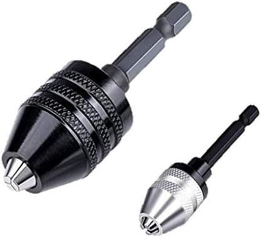 Drill Chuck Adapter - 2Pcs Drill Chuck for Impact Driver, Drill Bit Adapter Keyl