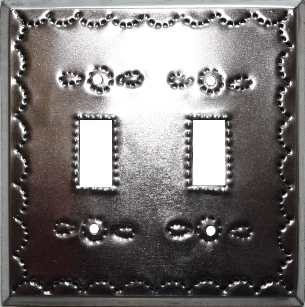 Fine Crafts Imports Double Toggle Silver Tin Switchplate