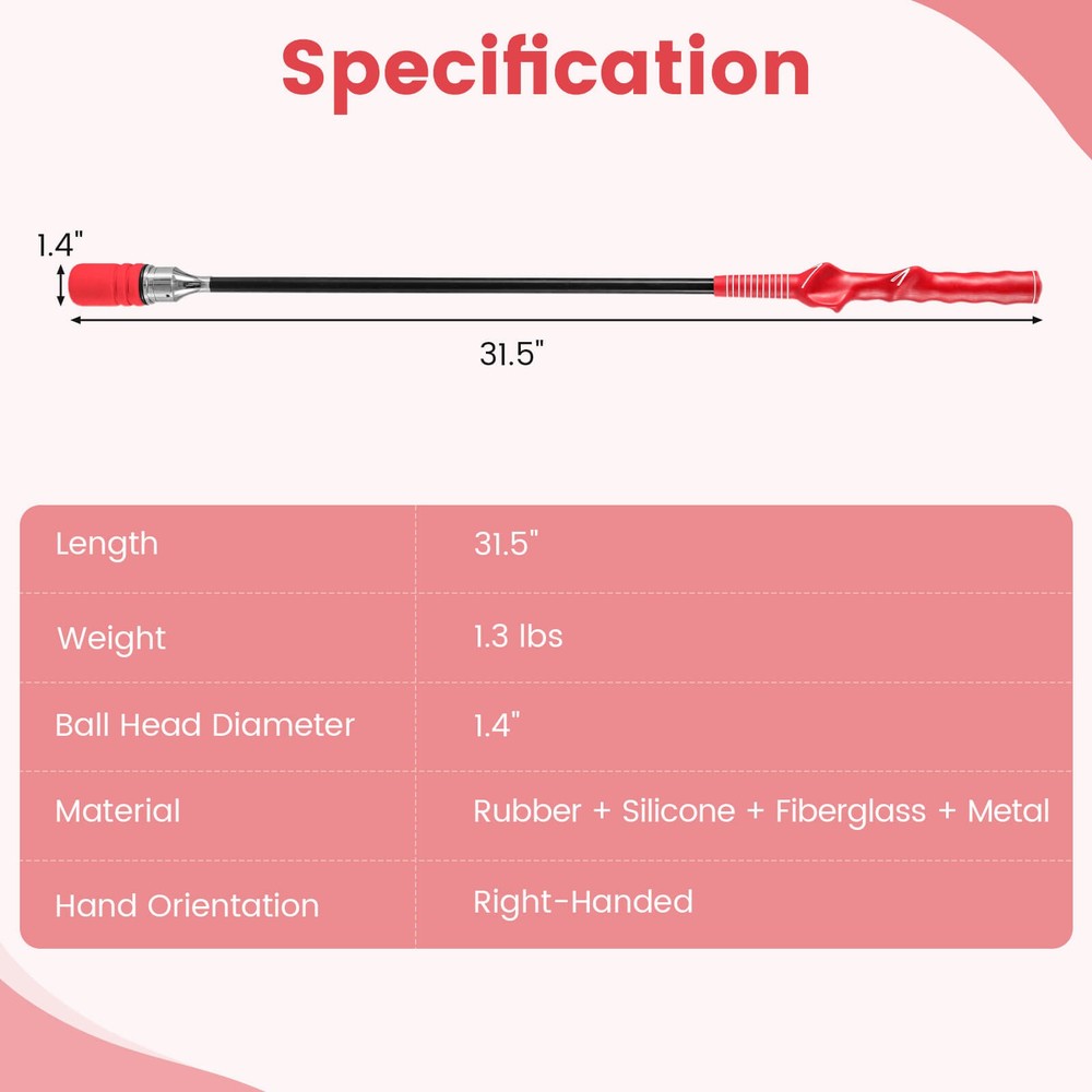 Golf Swing Trainer Click Stick Swing Training Aid for Speed Flexibility Balance