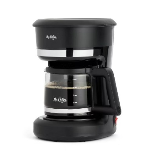 Mr. Coffee 5 Cup Switch Coffee Maker Black: Small Drip Coffee Machine, Electric