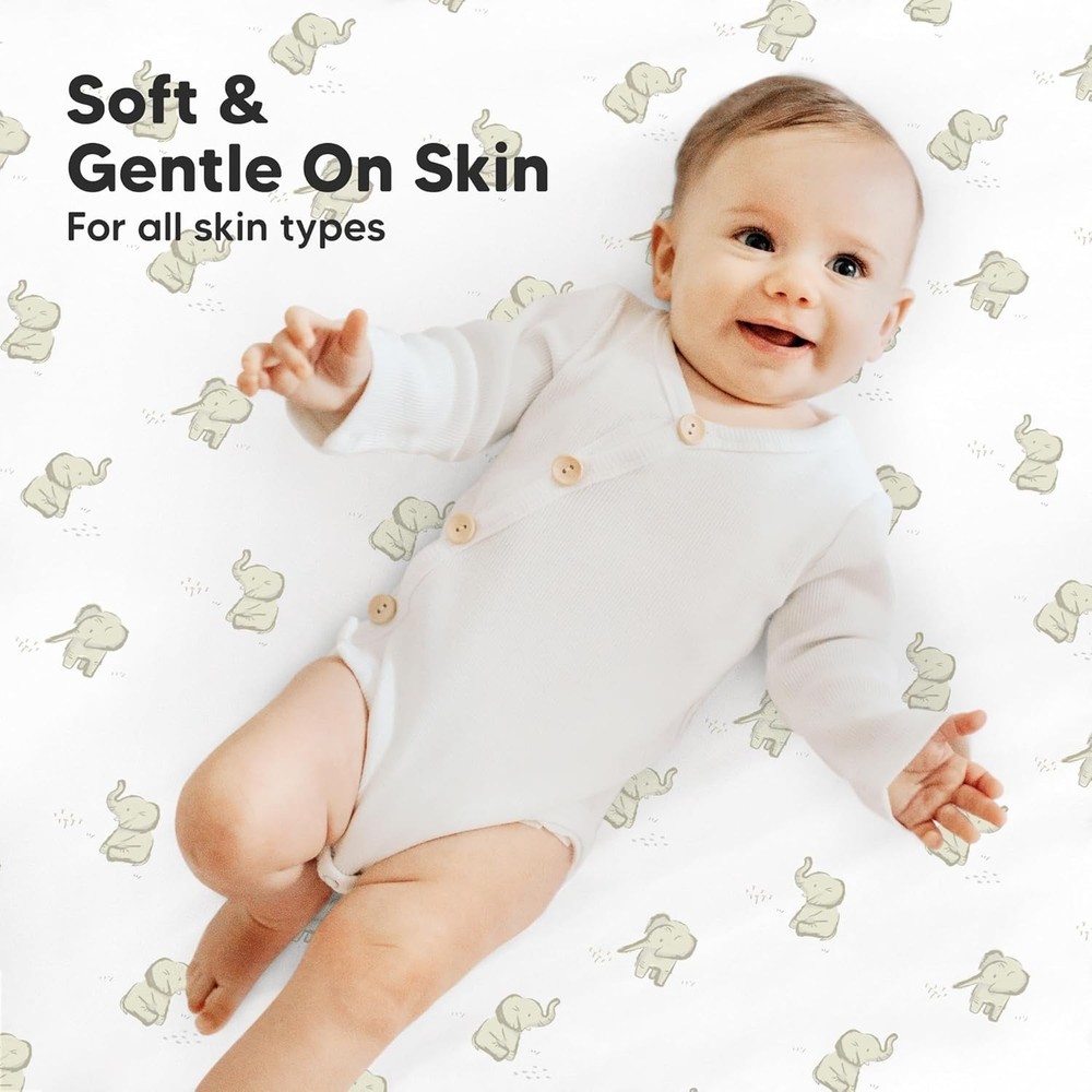 2-Pack Mini Crib Sheets Organic Cotton Fitted Pack N Play Bedding for Babies