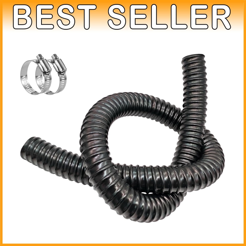 Flexible Plastic Drain Hose - 1.25" ID, 10 Ft