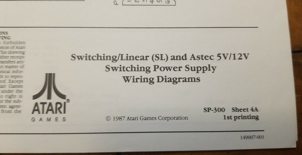 ATARI - Rolling Thunder - Schematic Package Supplement for the operation manual