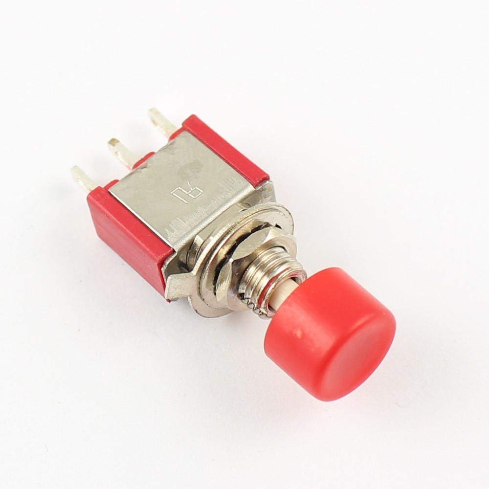 10Pcs Momentary Red Push Button Switch 3Pin SPDT