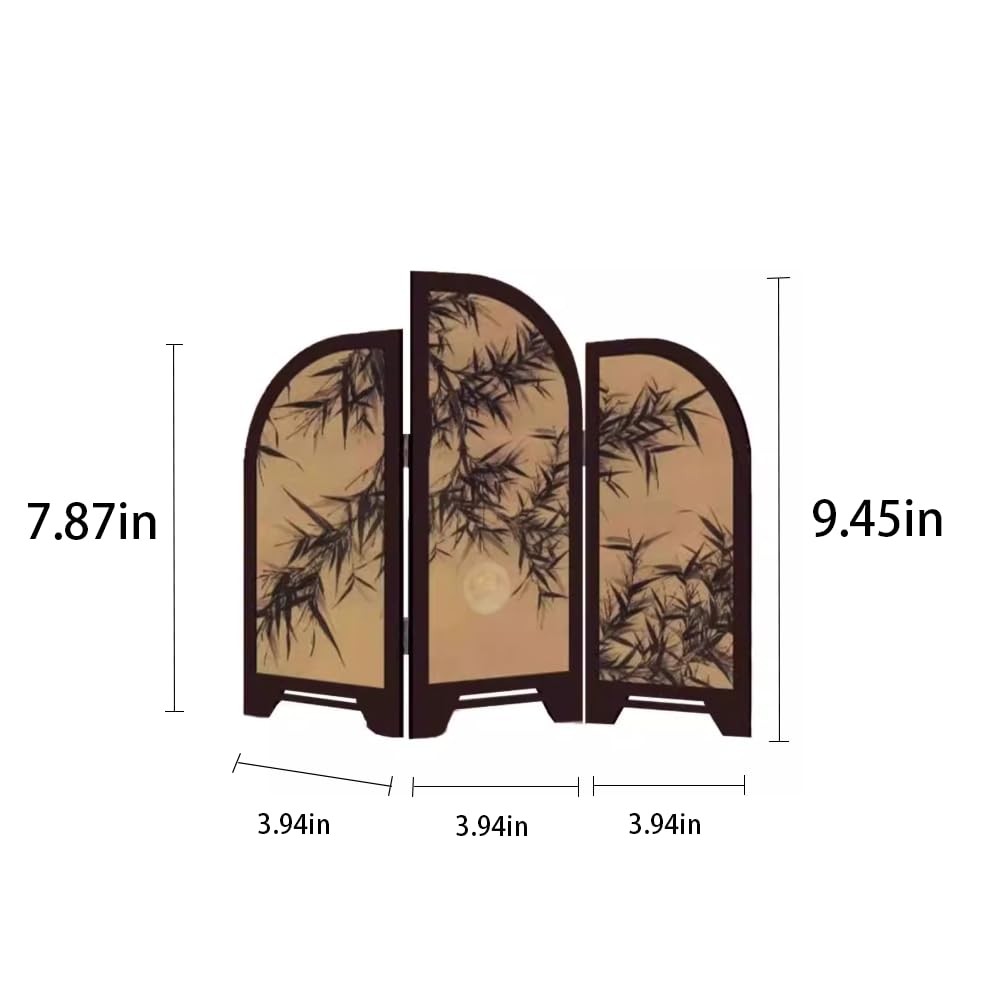 Table Screen,3 Panel Divider Desk Screen,Small Chinese Traditional Decoration...