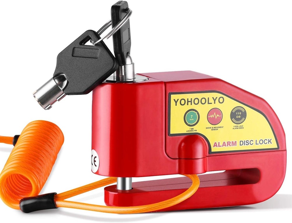 Compact 110 dB Motorcycle Lock with Reminder Cable – Ultimate Theft Protection