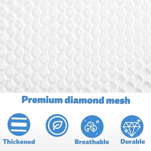 20x24 Inch Mesh Laundry Bag with Drawstring, Machine Washable White Net