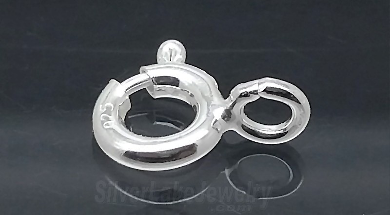 925 Sterling Silver Spring Ring Clasp w/Open Ring Connector Attach Chains Charms