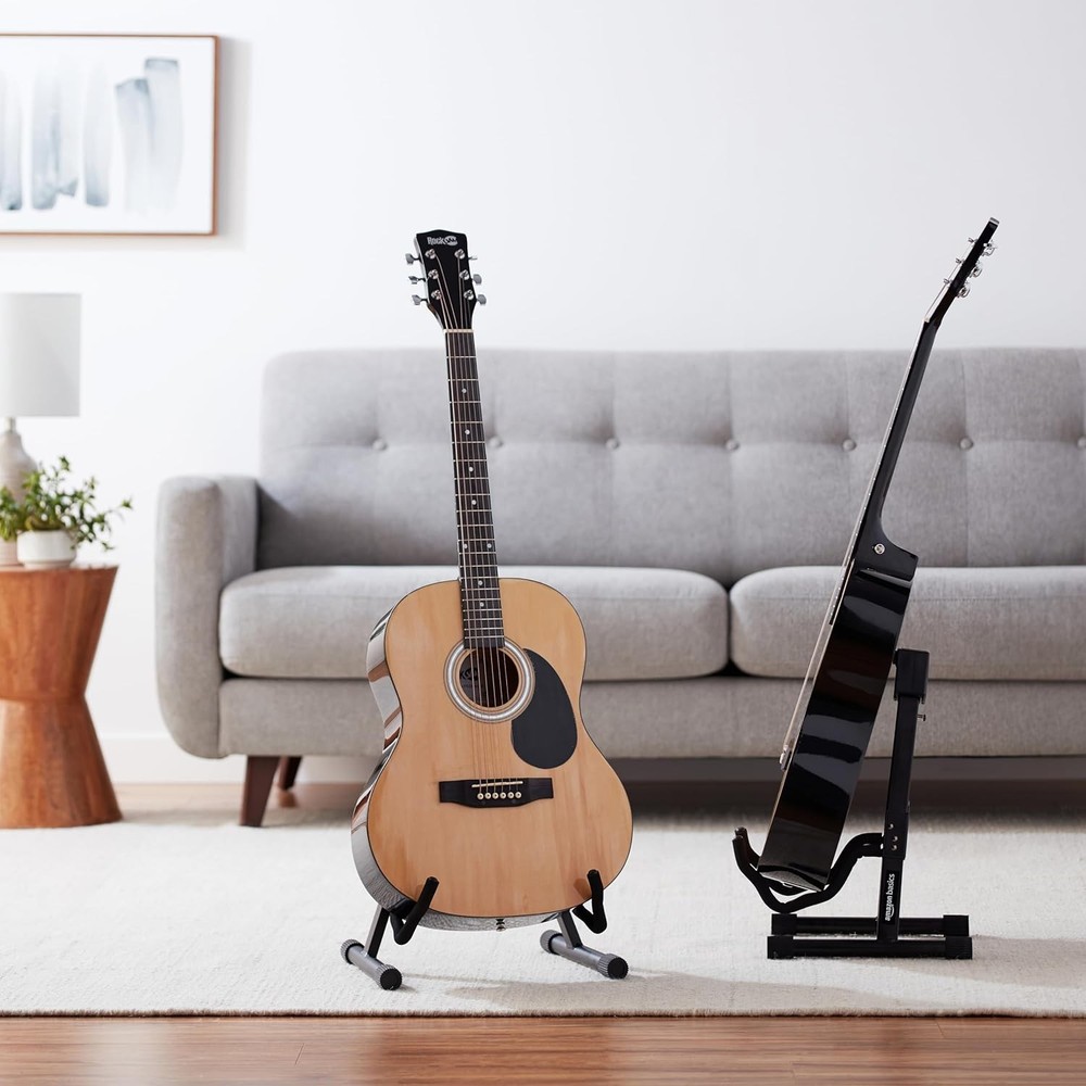 Amazon Basics Adjustable Folding Guitar Stand, A-Shape, Fully Assembled - for Sc