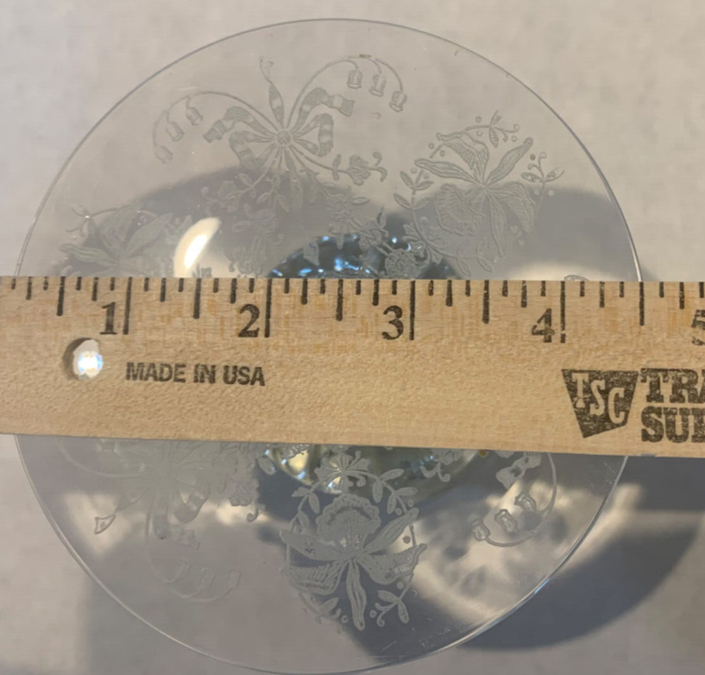 Orchid Etched Crystal Single Lite Candlestick Pair
