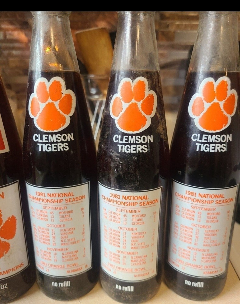 1981 SEC champs Clemson Tigers. 6 bottles, 5 full and 1 empty