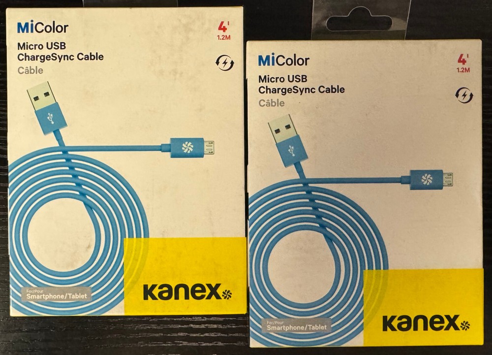2/$19.99 Kanex"MiColor Micro USB ChargeSync 4' Cable" (KMUSBB4FBL)