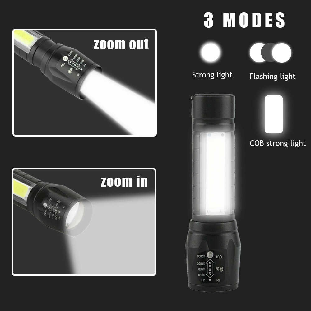 2x 950000000 Lumen Super Bright LED Tactical Flashlight Rechargeable Work Light