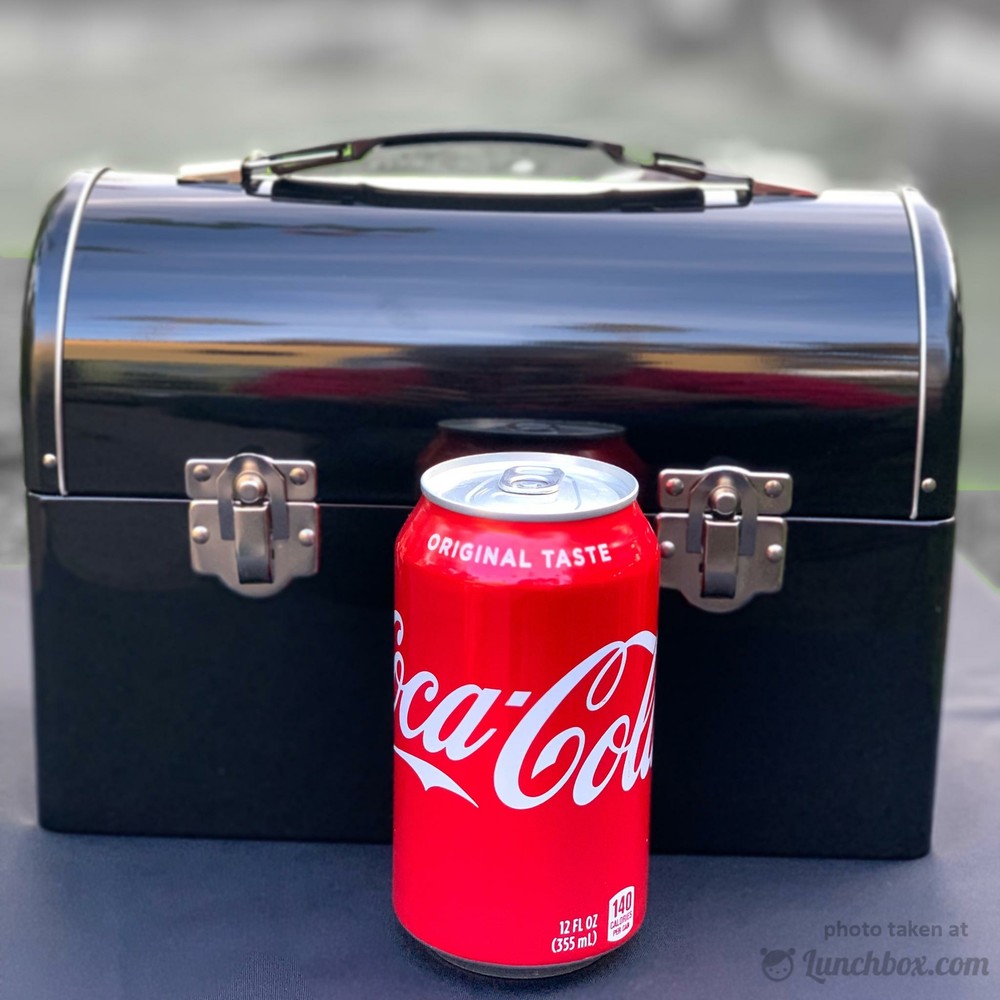 Plain Metal Dome Lunchbox - Black - Made For Customizing, Gifting, & Packaging