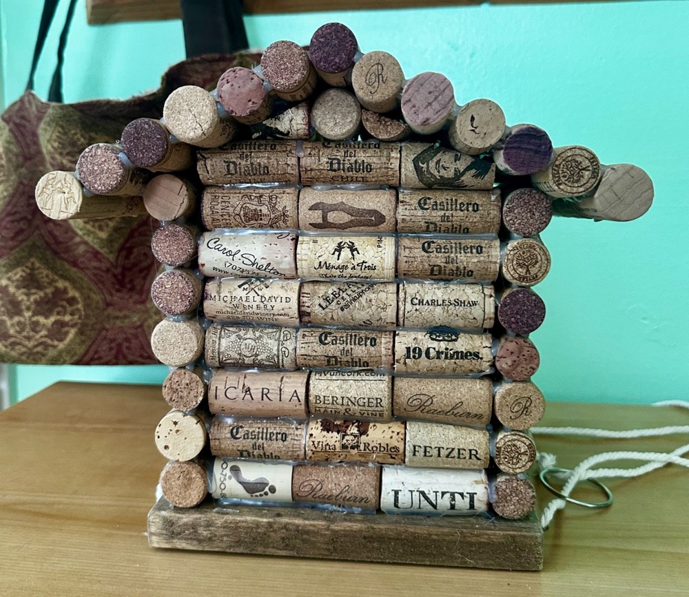 Handmade Wine Cork Birdhouse 