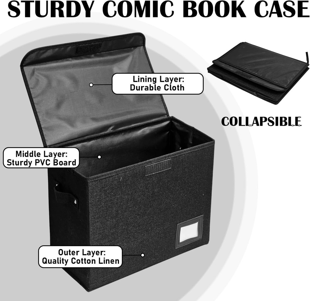 2 Pack Comic Book Organizer Collapsible Short Box Storage Case Holds 150 Comics