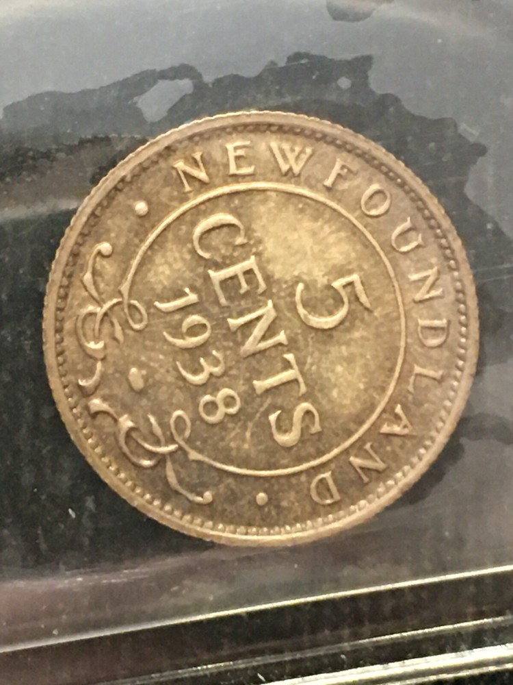 1938 ICCS Graded Newfoundland, 5 Cent, **MS-64**