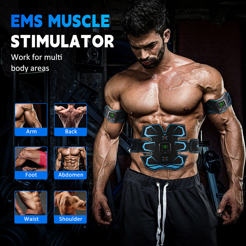 EMS ABS Abdominal Belt Muscle Trainer Stimulator Toning Smart Training Belt USB