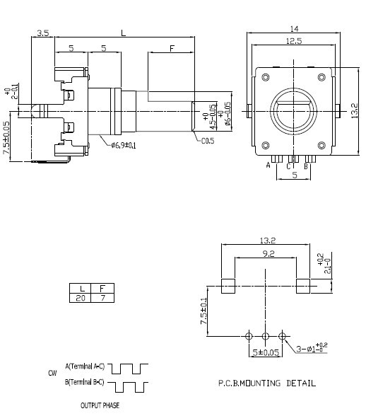 2pcs New EC12 Rotary Encoder Audio Digital Potentiometer with 15mm Handle