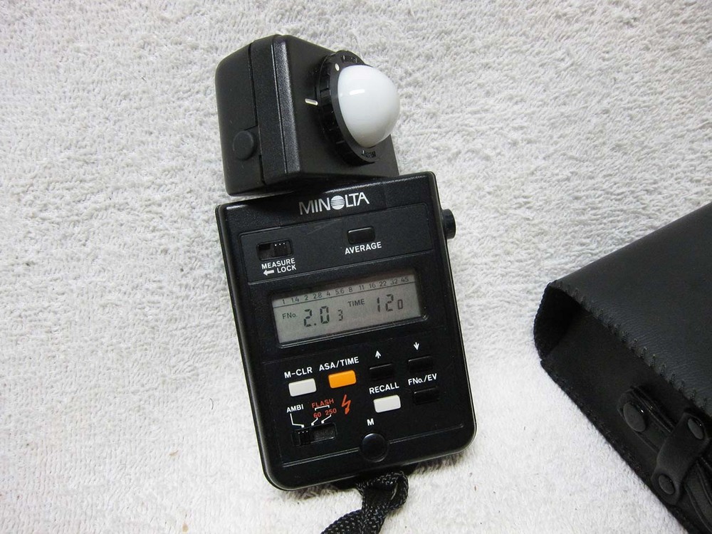MINOLTA Auto Meter IIIF Hand-held Photo Exposure Light Meter Lightmeter w/ Case