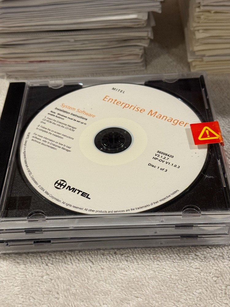 Mitel Enterprise Manager System Software - 3 Discs ONLY IN VERY GOOD CONDITION!!