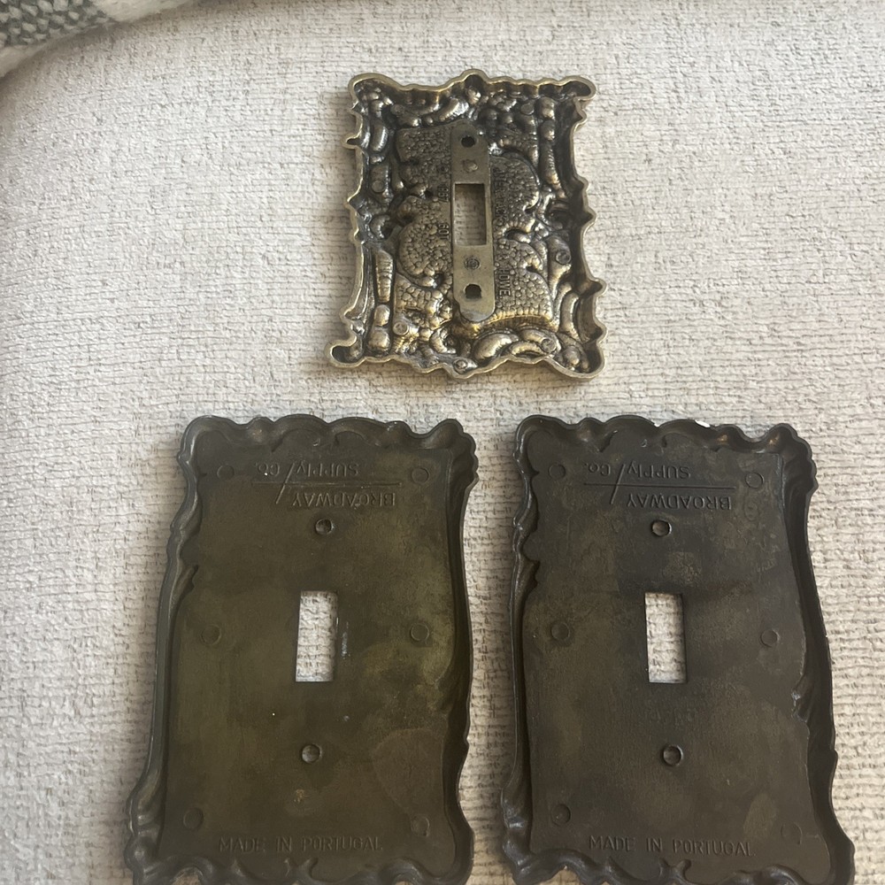 1960s switch plates mcm brass with screws