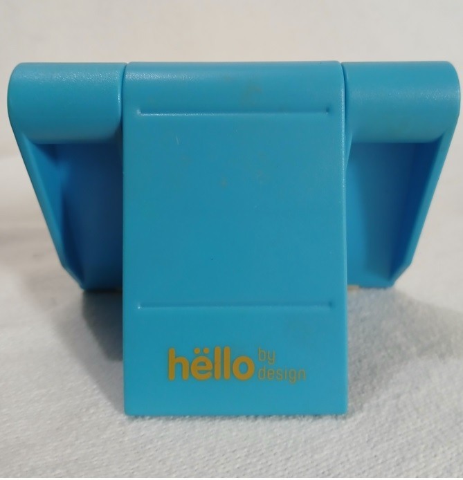 Hello by Design Blue Foldable Cellphone Stand Holder Rest for iPhone Tablet
