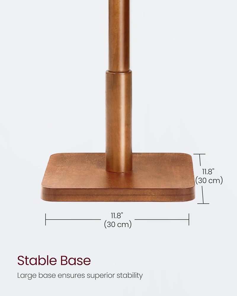 Solid Wood Coat Rack Free Standing Hall Coat Tree W/ 8 Hooks 3 Height Options