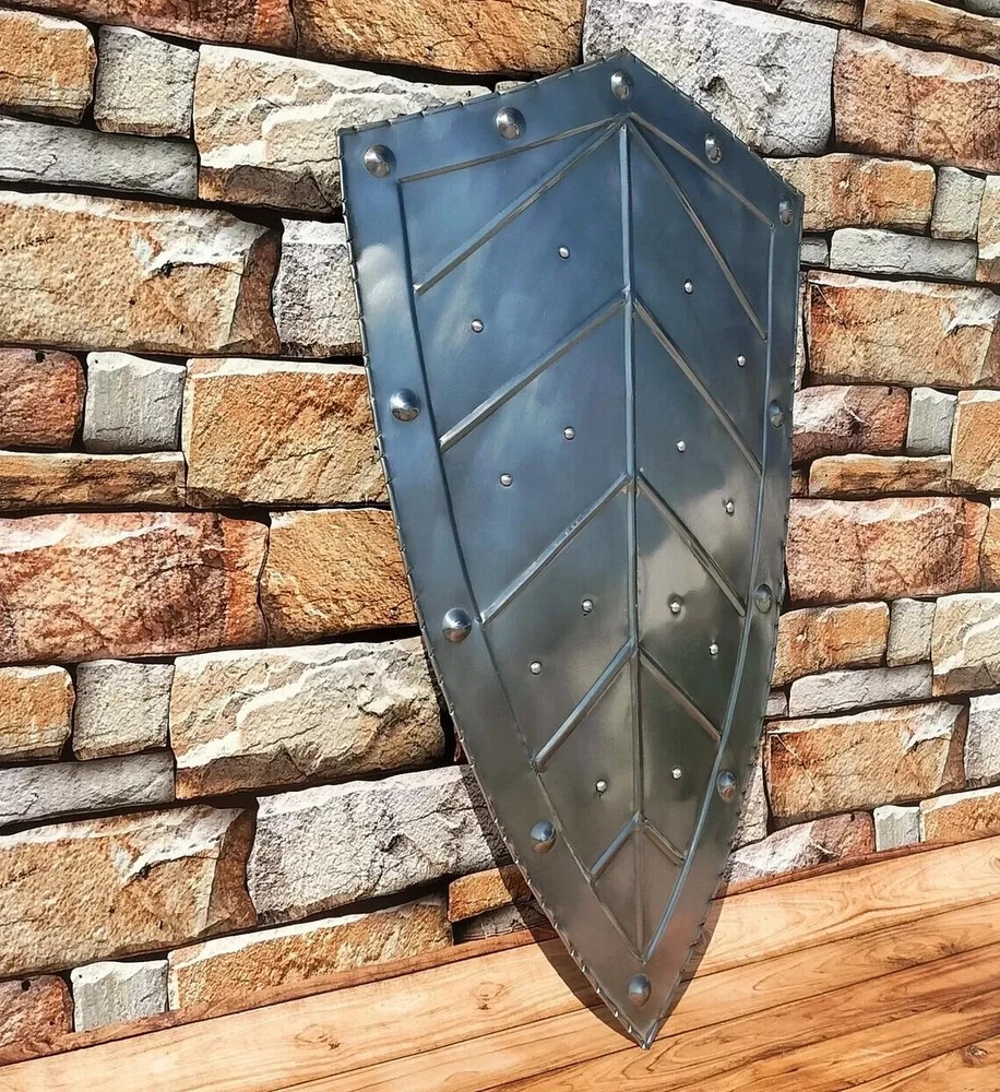 Medieval Leaf Design Shield Authentic Pointed Shield Battleworn Warrior Shield