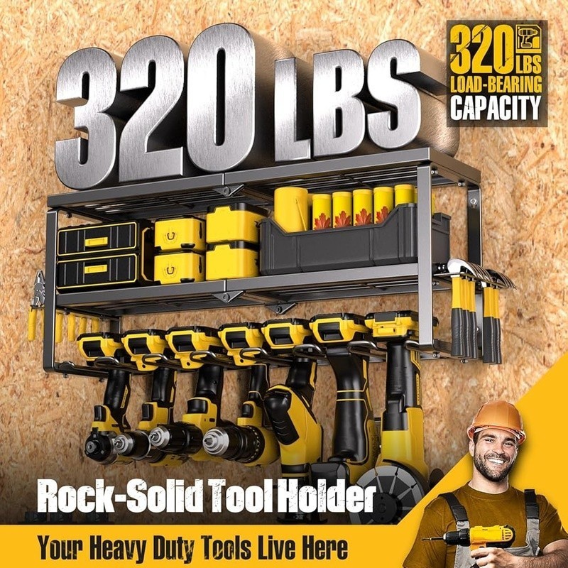 Power Tool Organizer for Tool Storage Drill Holder Wall Mount Garage Tool Shelf