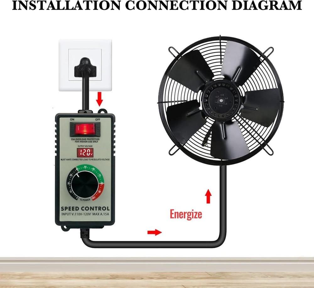 User-Friendly 120V AC Motor Controller - LED Display & Overload Safety Function