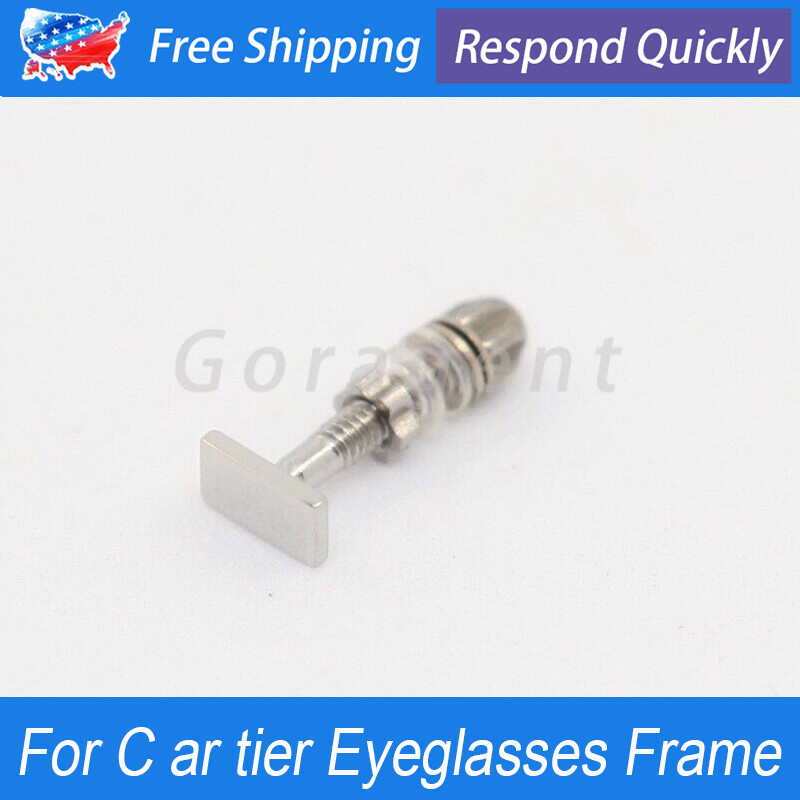 Rectangle Screw+Bolt Set Silver 4.0*2.0mm Replace For C ar tier Eyeglasses Frame