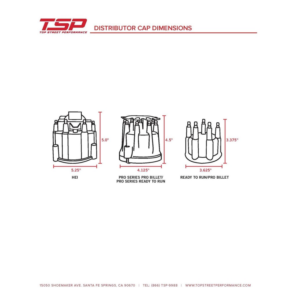 Ready to Run Distributor, Red, Fits Chevy Small Block / Big Block
